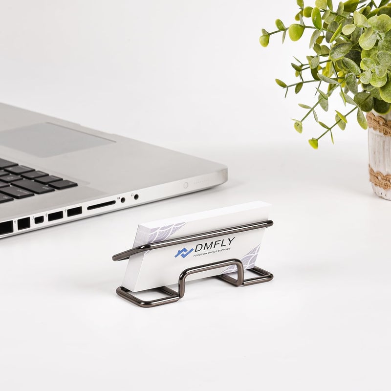 DMFLY Metal Business Card Holder for Desk, Cute Card Display Stand, Compatible with Various Countertops, Black - Image 4